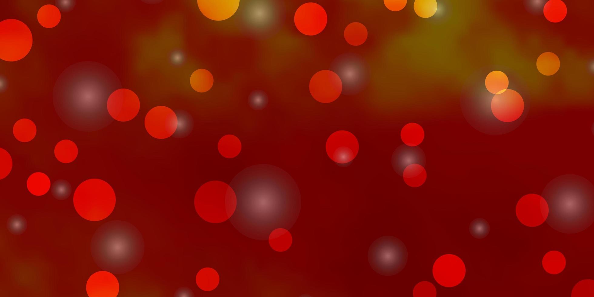 diseño de vector naranja claro con círculos estrellas ilustración con un conjunto de coloridas esferas abstractas diseño de estrellas para sus comerciales