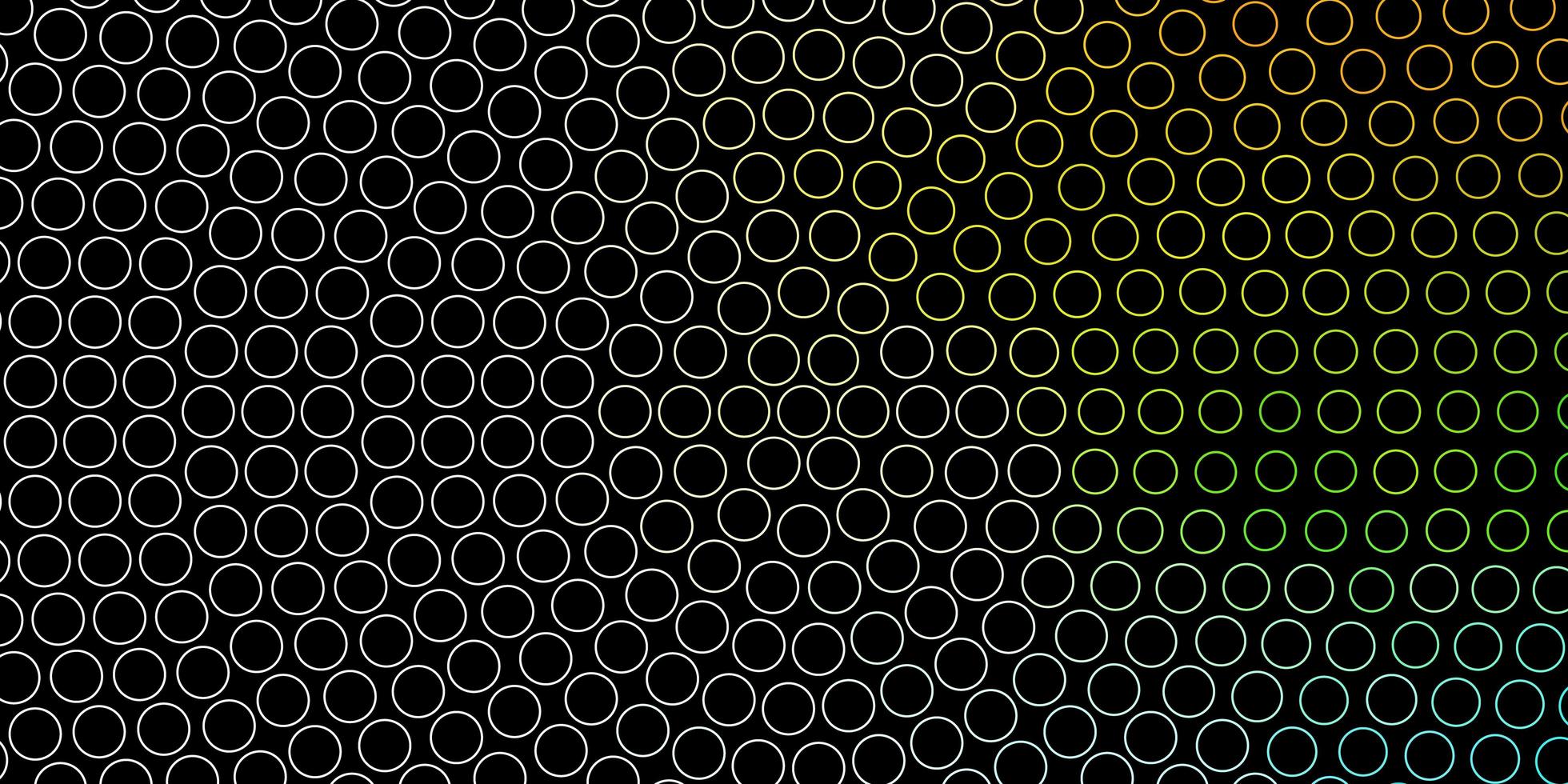 Plantilla de vector multicolor oscuro con círculos, discos de colores abstractos en un diseño de fondo degradado simple para carteles, pancartas