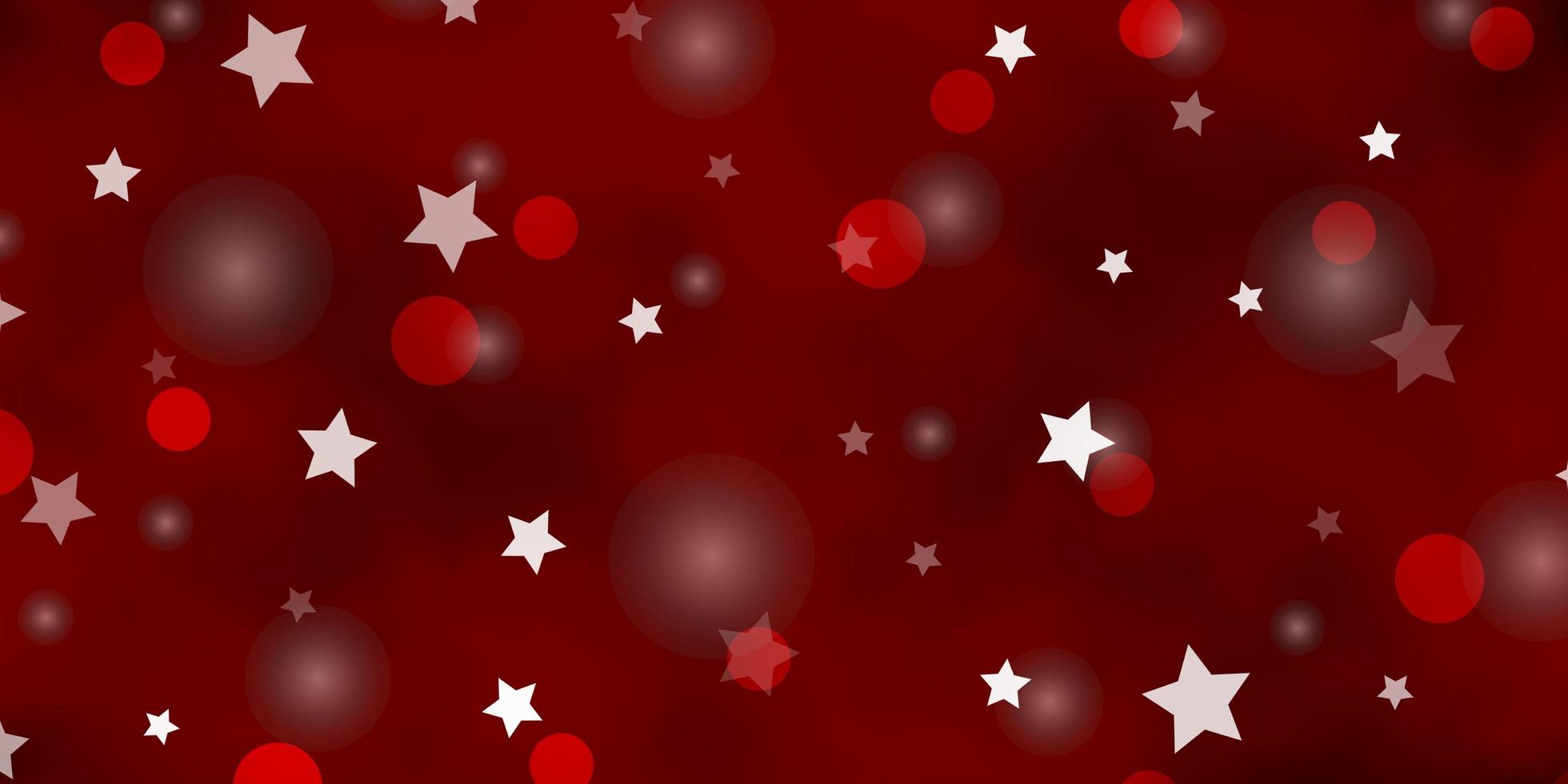 Plantilla de vector naranja oscuro con círculos estrellas ilustración colorida con diseño de estrellas de puntos degradados para fondos de pantalla de tela textil