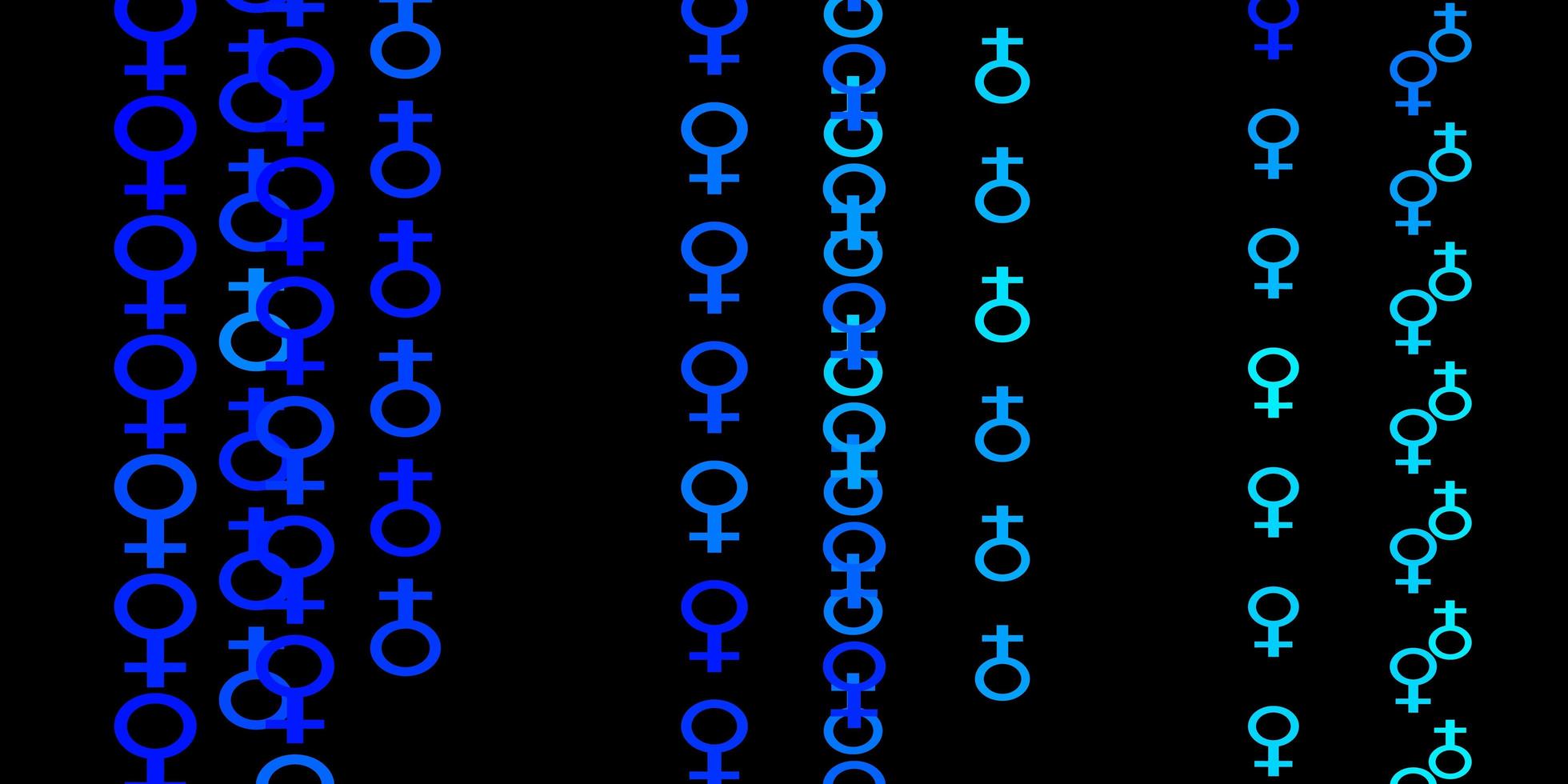 Fondo de vector azul oscuro con símbolos de mujer