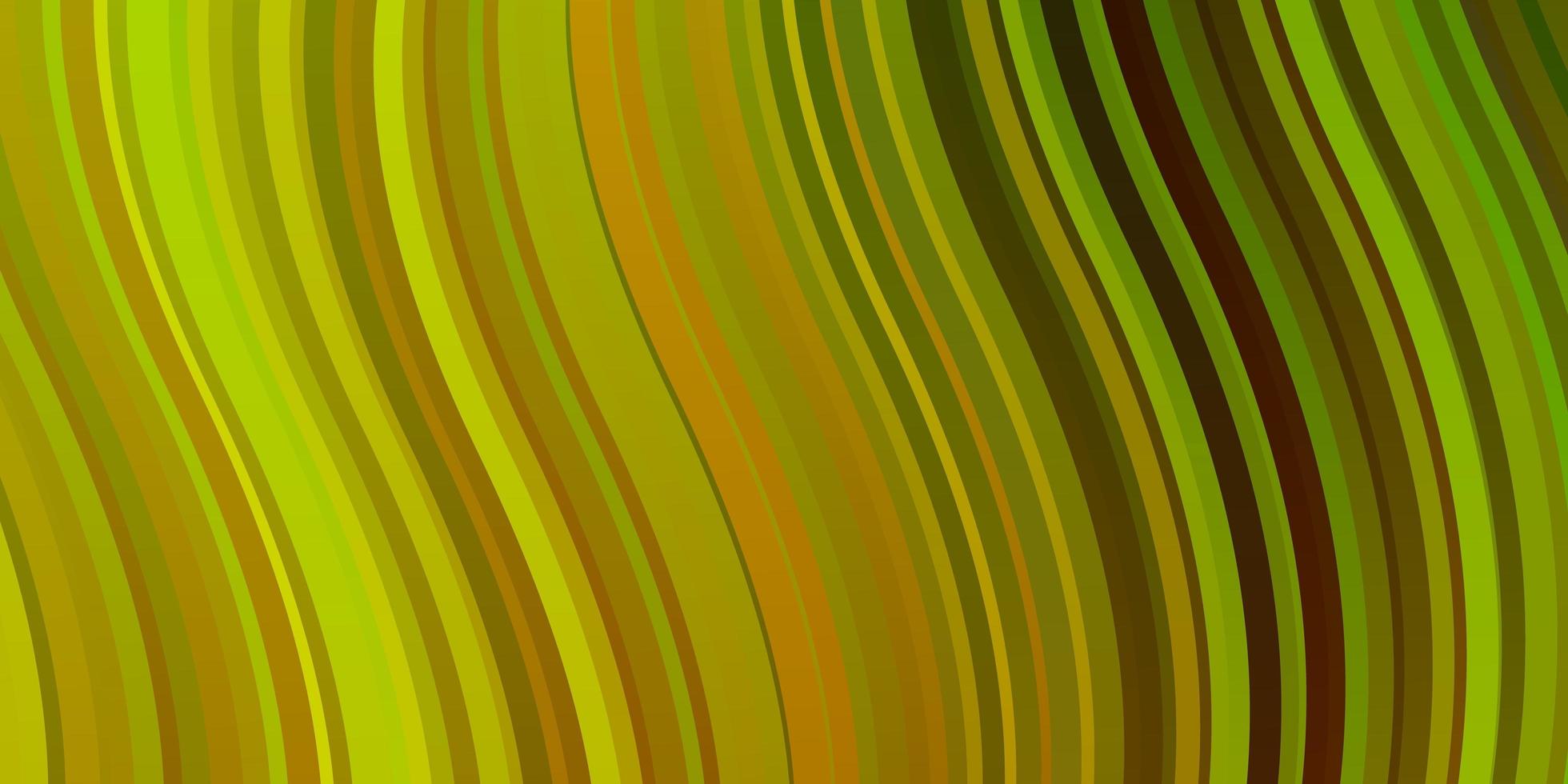 Light Green Yellow vector template with curved lines Illustration in halftone style with gradient curves Pattern for booklets leaflets