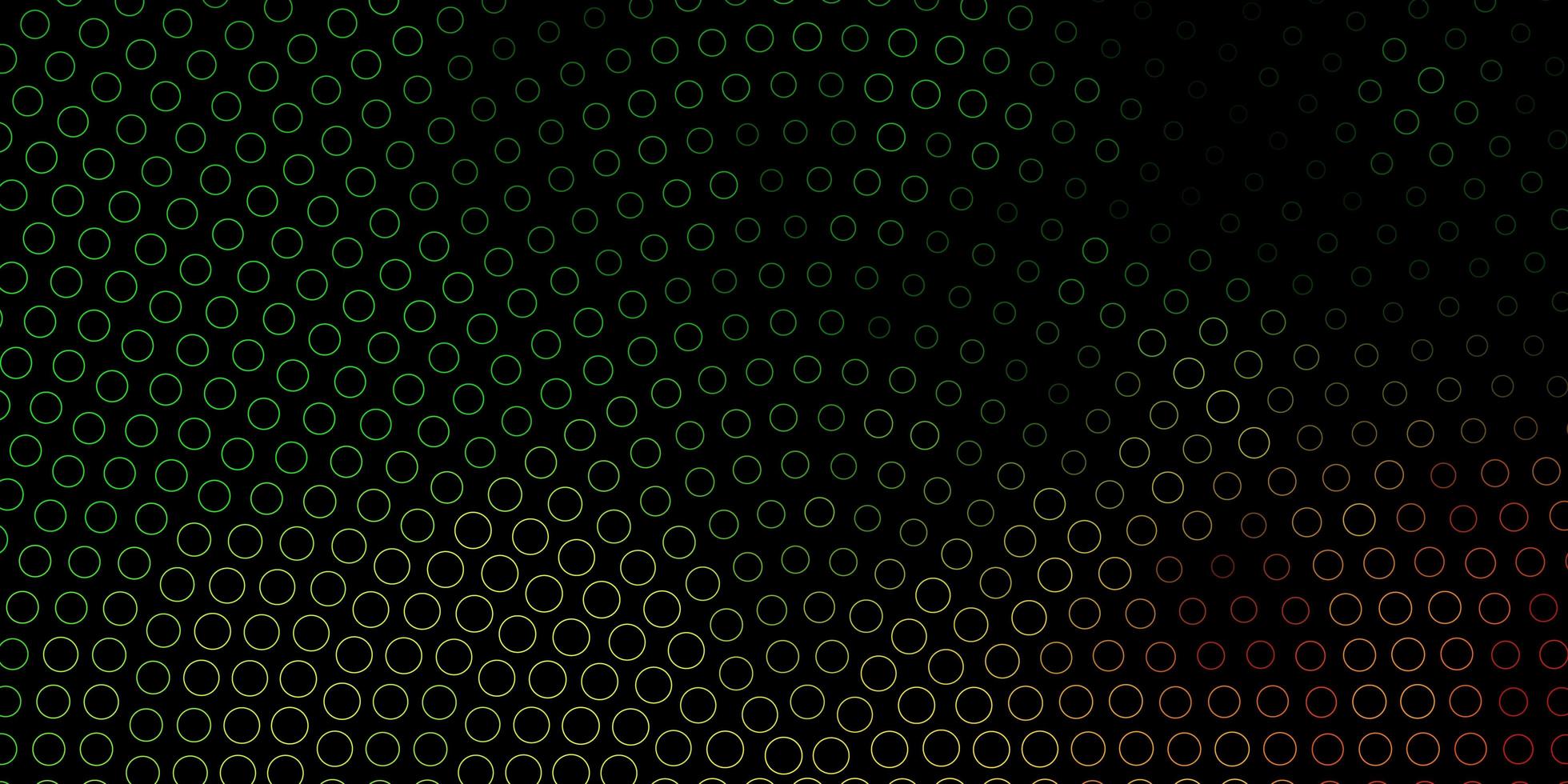 Dark Green Yellow vector texture with disks Illustration with set of shining colorful abstract spheres Pattern for booklets leaflets