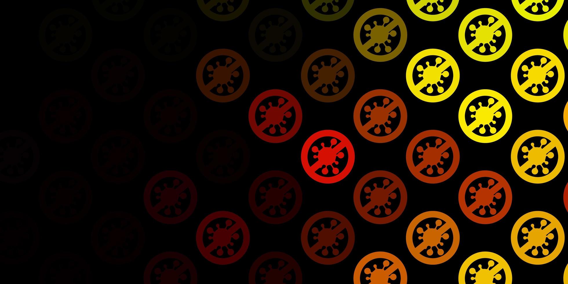 Dark Red Yellow vector texture with disease symbols