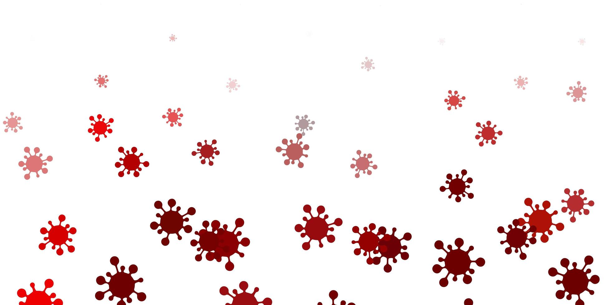 Light red vector pattern with coronavirus elements