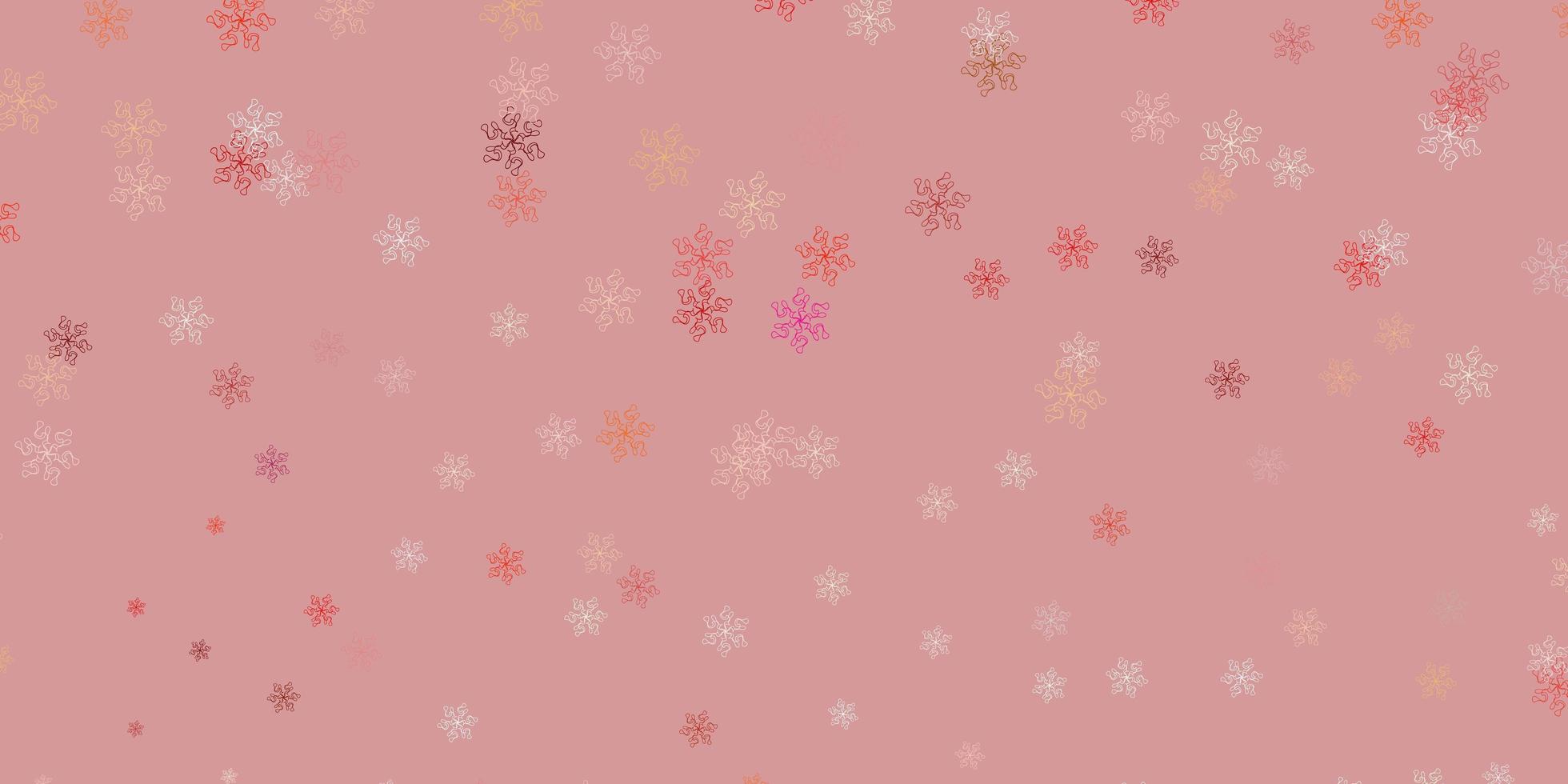 textura de doodle de vector rojo claro con flores