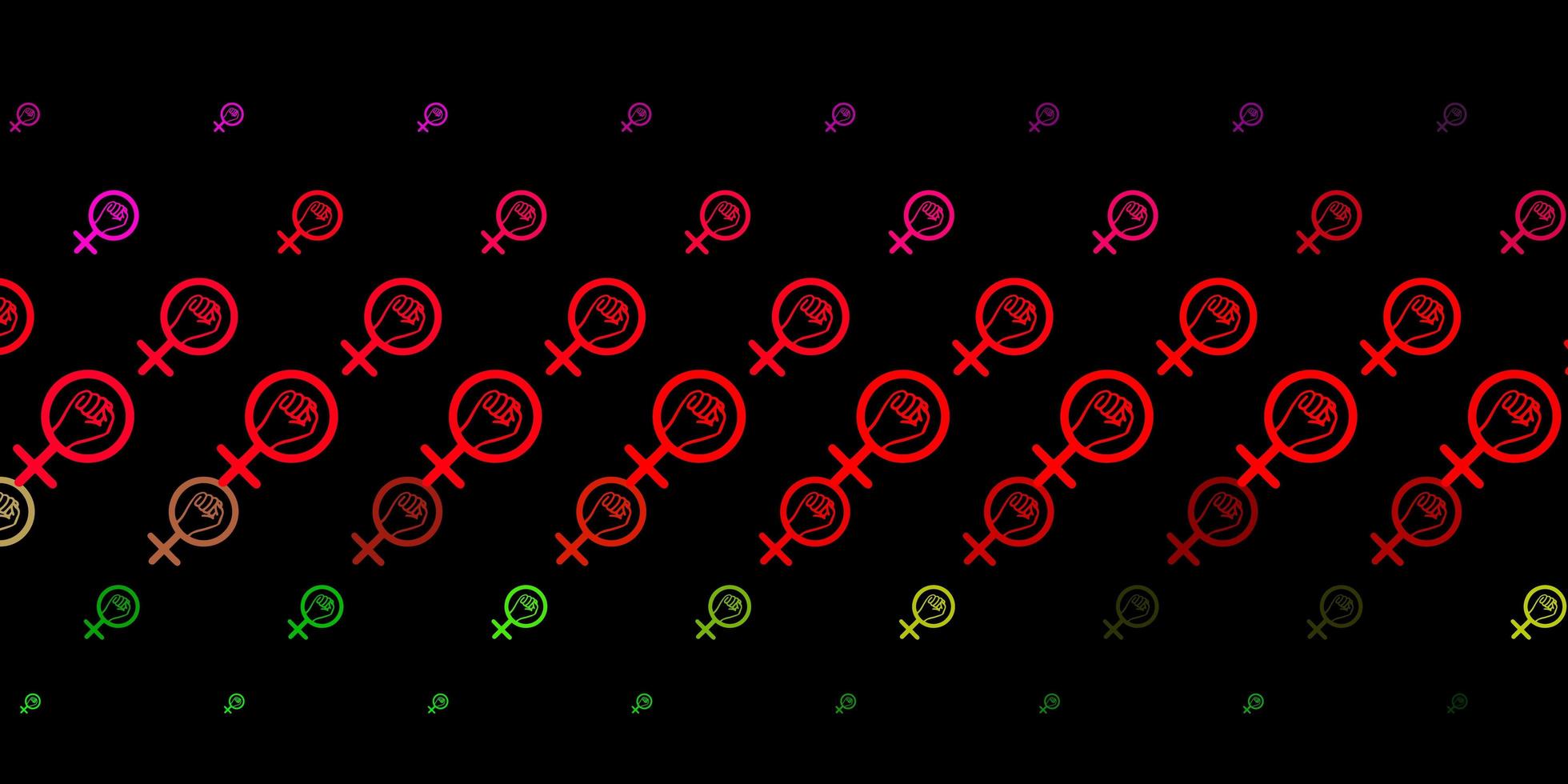 Plantilla de vector verde rosa oscuro con signos de empresaria