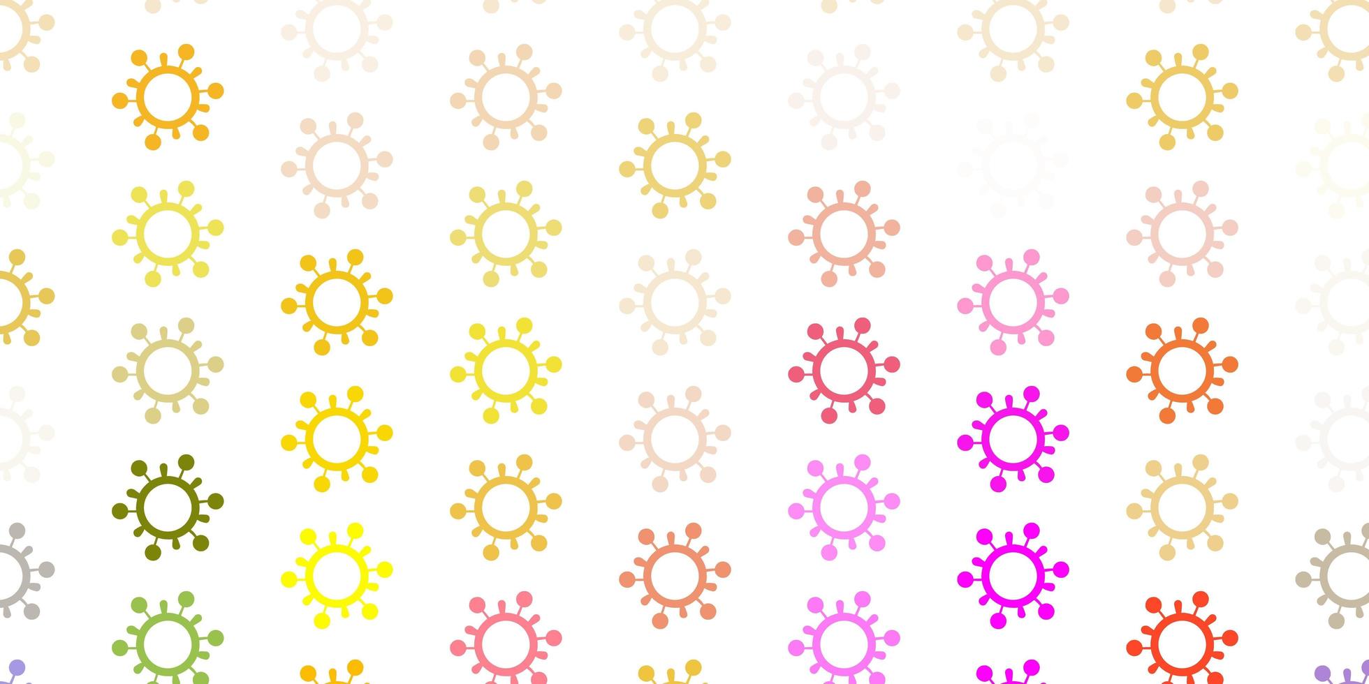 patrón de vector multicolor claro con elementos de coronavirus