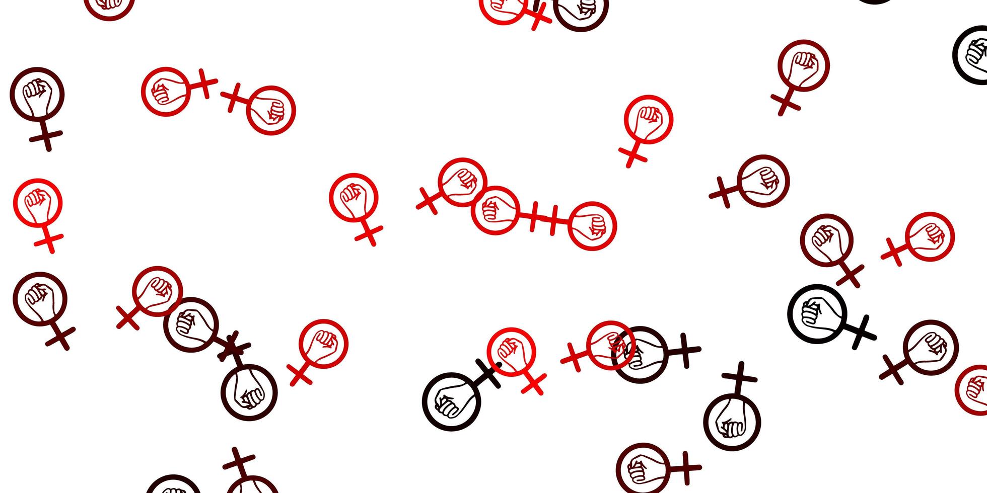 Light Orange vector pattern with feminism elements