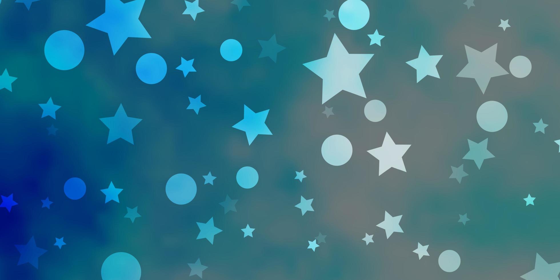 Fondo de vector azul claro con círculos estrellas diseño abstracto en estilo degradado con patrón de estrellas de burbujas para fondos de pantalla de tela de moda