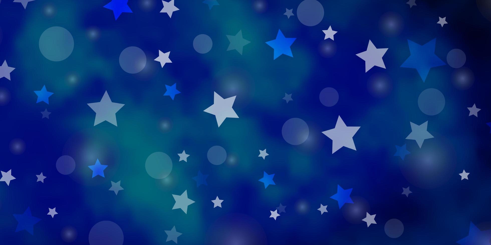 Plantilla de vector azul claro con círculos ilustración de estrellas con un conjunto de coloridas esferas abstractas textura de estrellas para cortinas de persianas de ventana