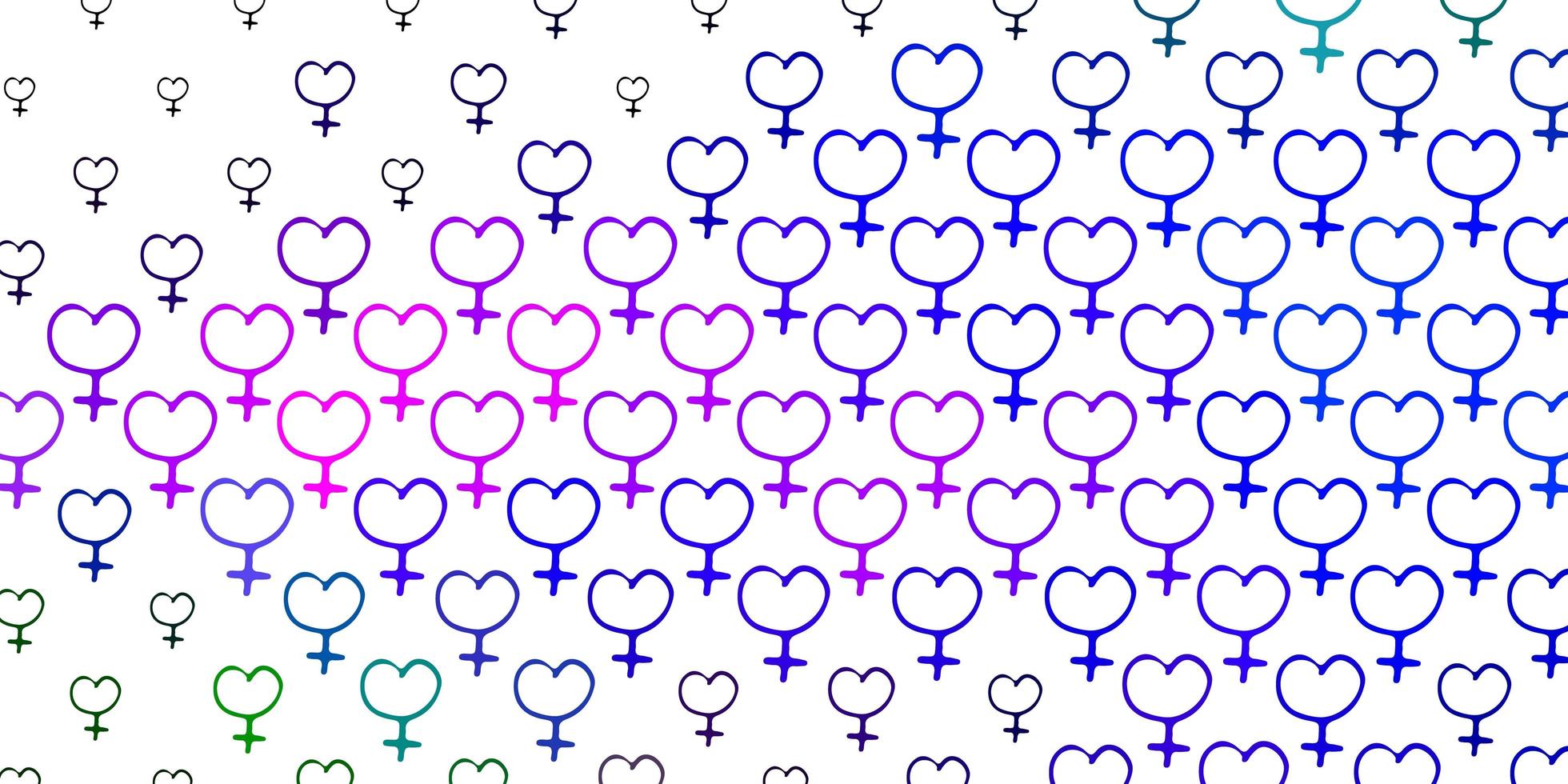 Light Multicolor vector pattern with feminism elements