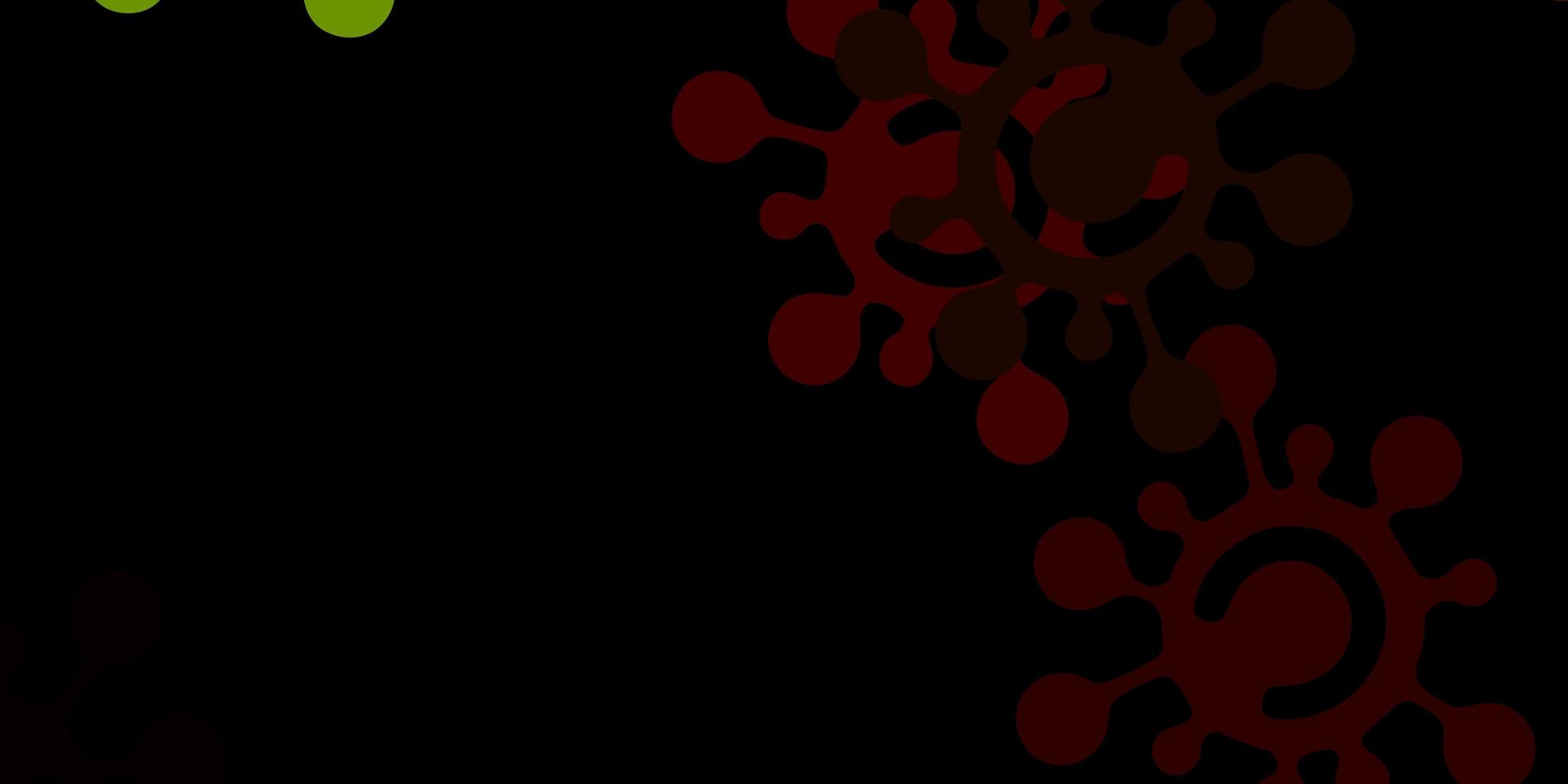 Dark green yellow vector backdrop with virus symbols