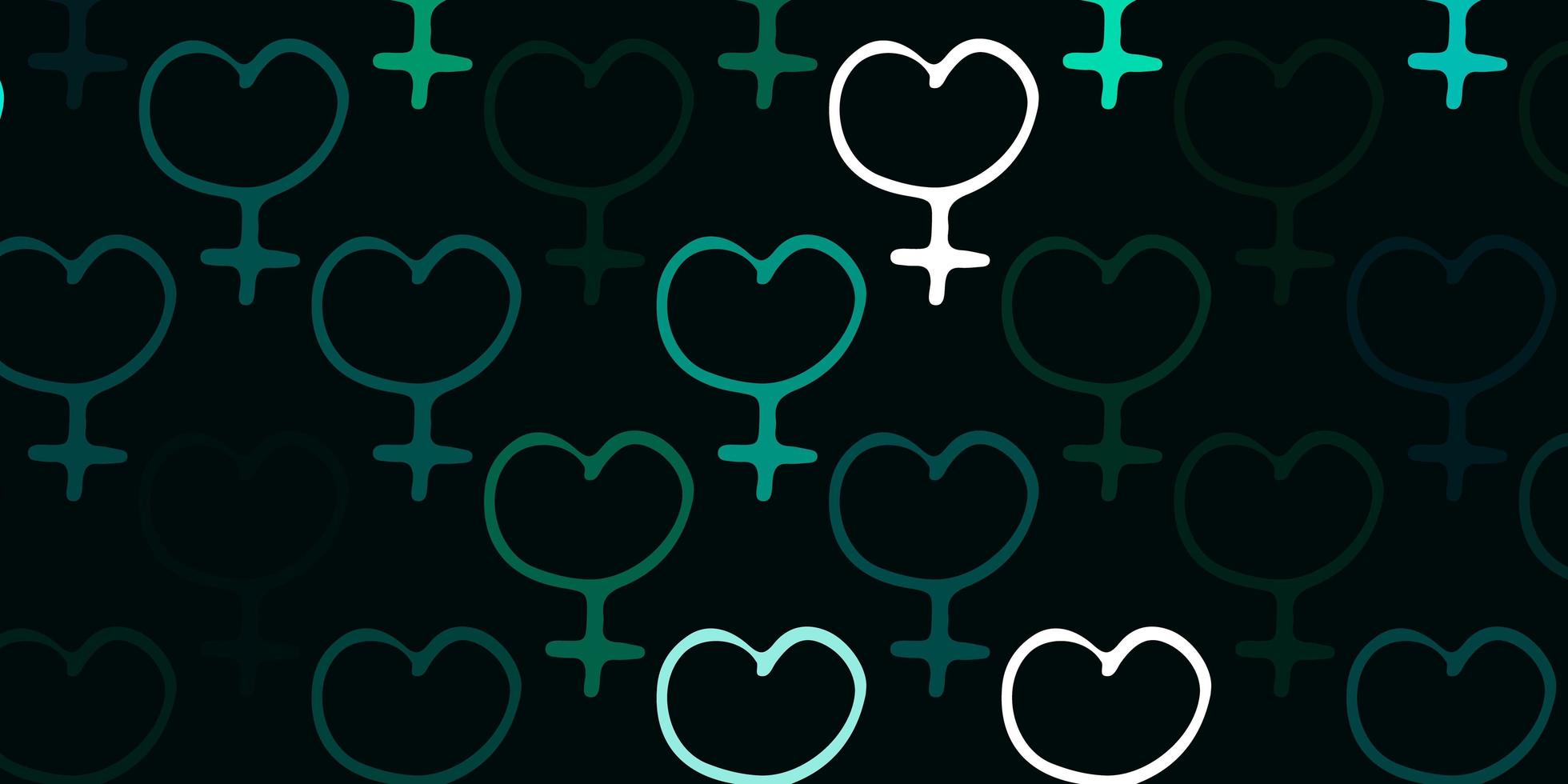 Light Green vector pattern with feminism elements