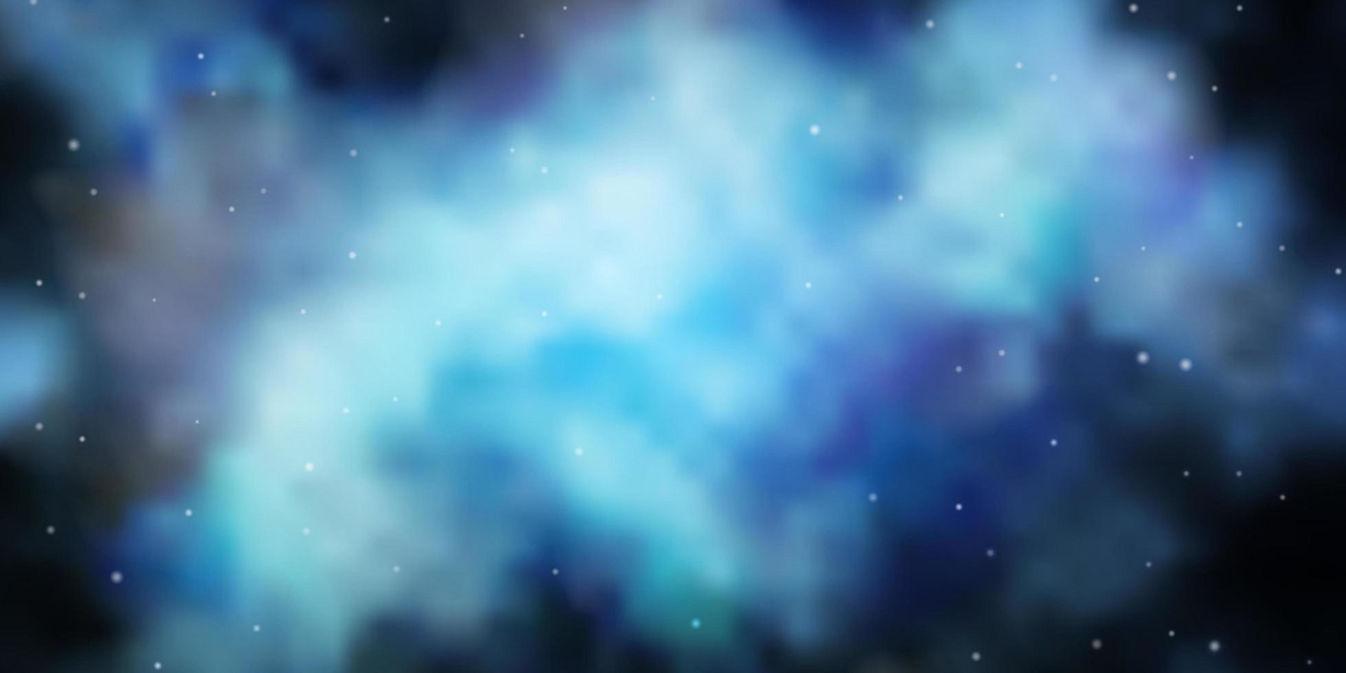 Dark BLUE vector template with neon stars Decorative illustration with stars on abstract template Theme for cell phones