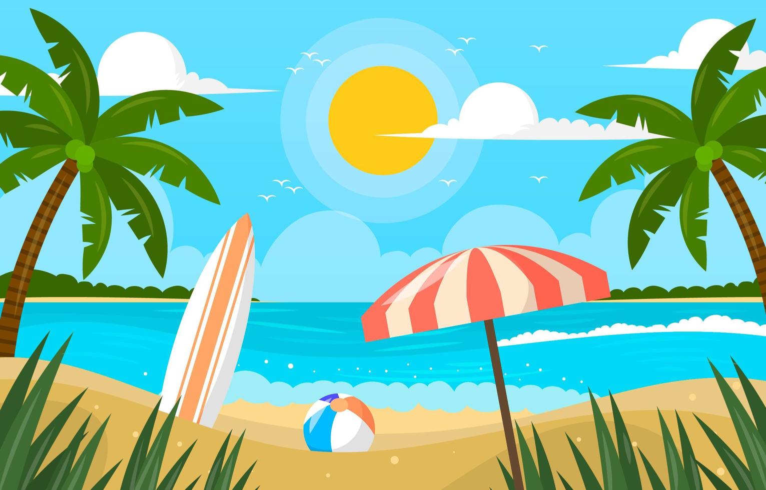 Beach Scenery during Summer vector