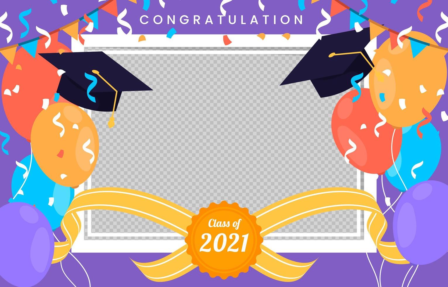 Flat Graduation Photoframe Background vector