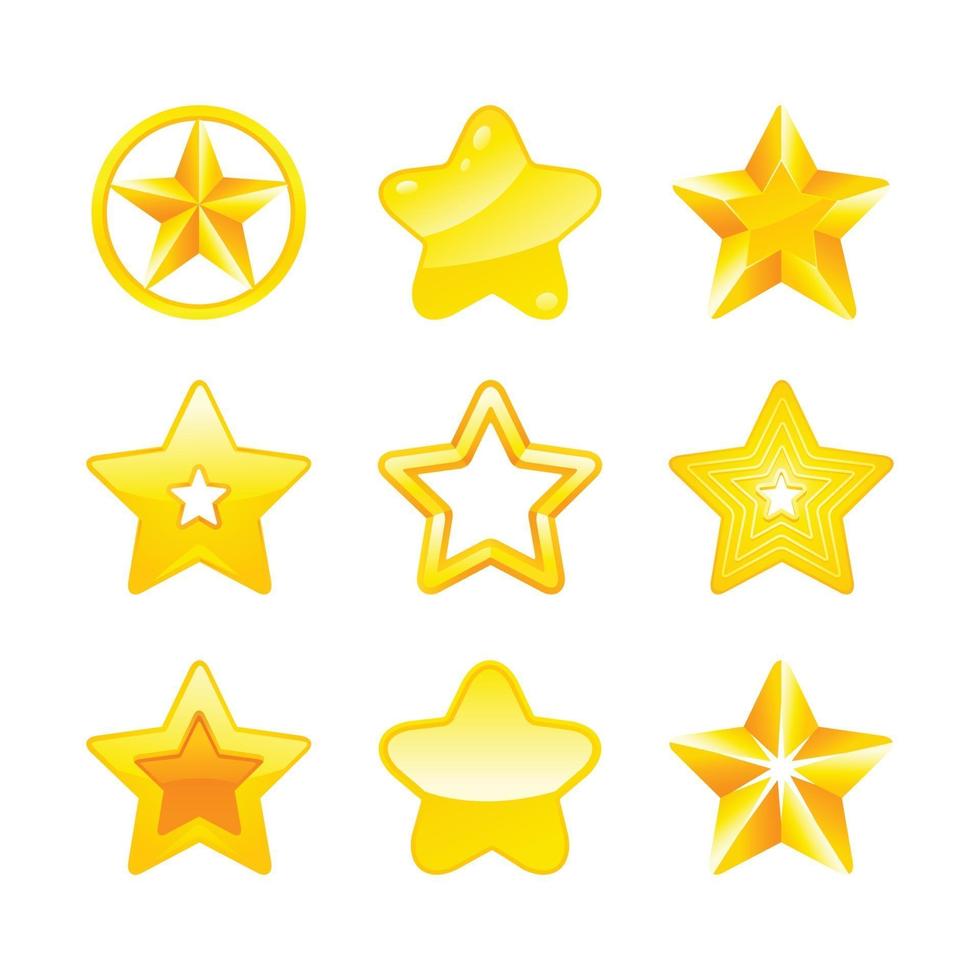 Various Gold Stars Icon Part 2 vector