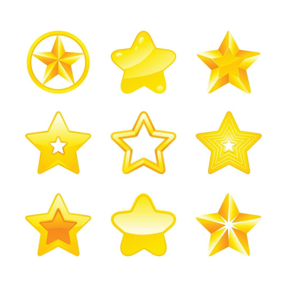 Various Gold Stars Icon Part 2 vector