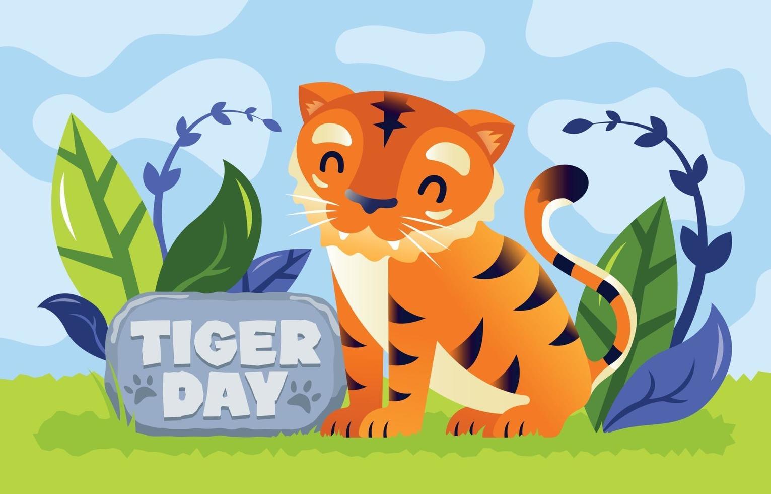 Cute Tiger for Tiger Day Campaign vector