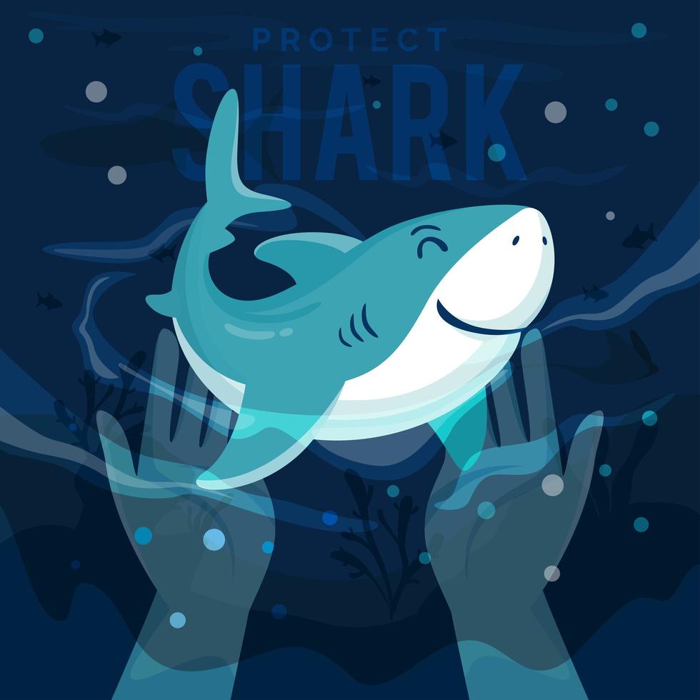 Protect Shark Concept vector