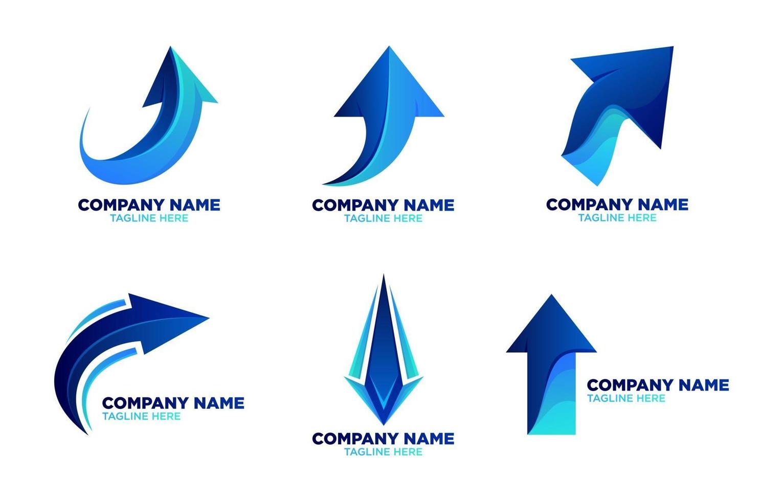 Set of Blue Arrow Element vector