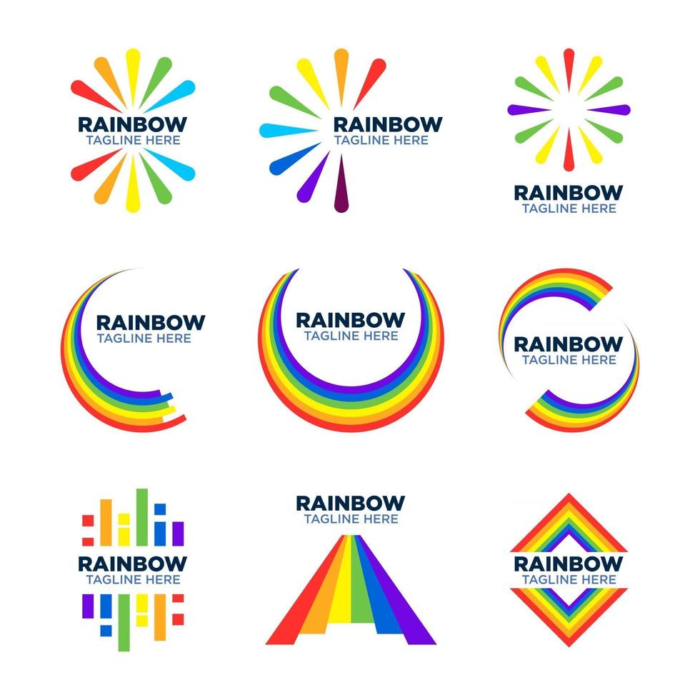 logotipo de elementos de arco iris vector