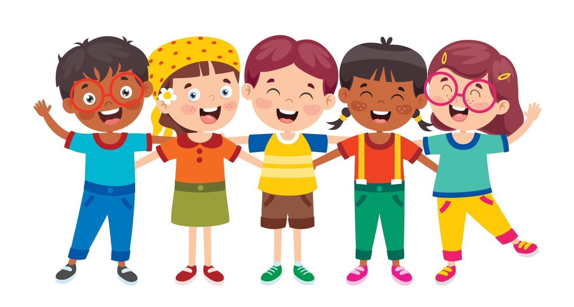 Group Of Happy Children Posing vector