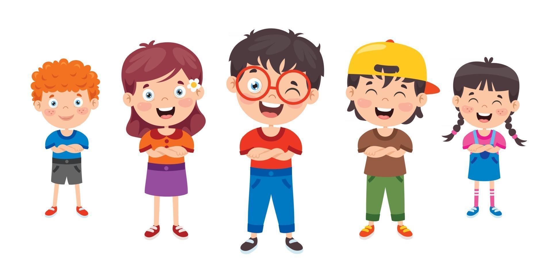 Group Of Happy Children Posing vector