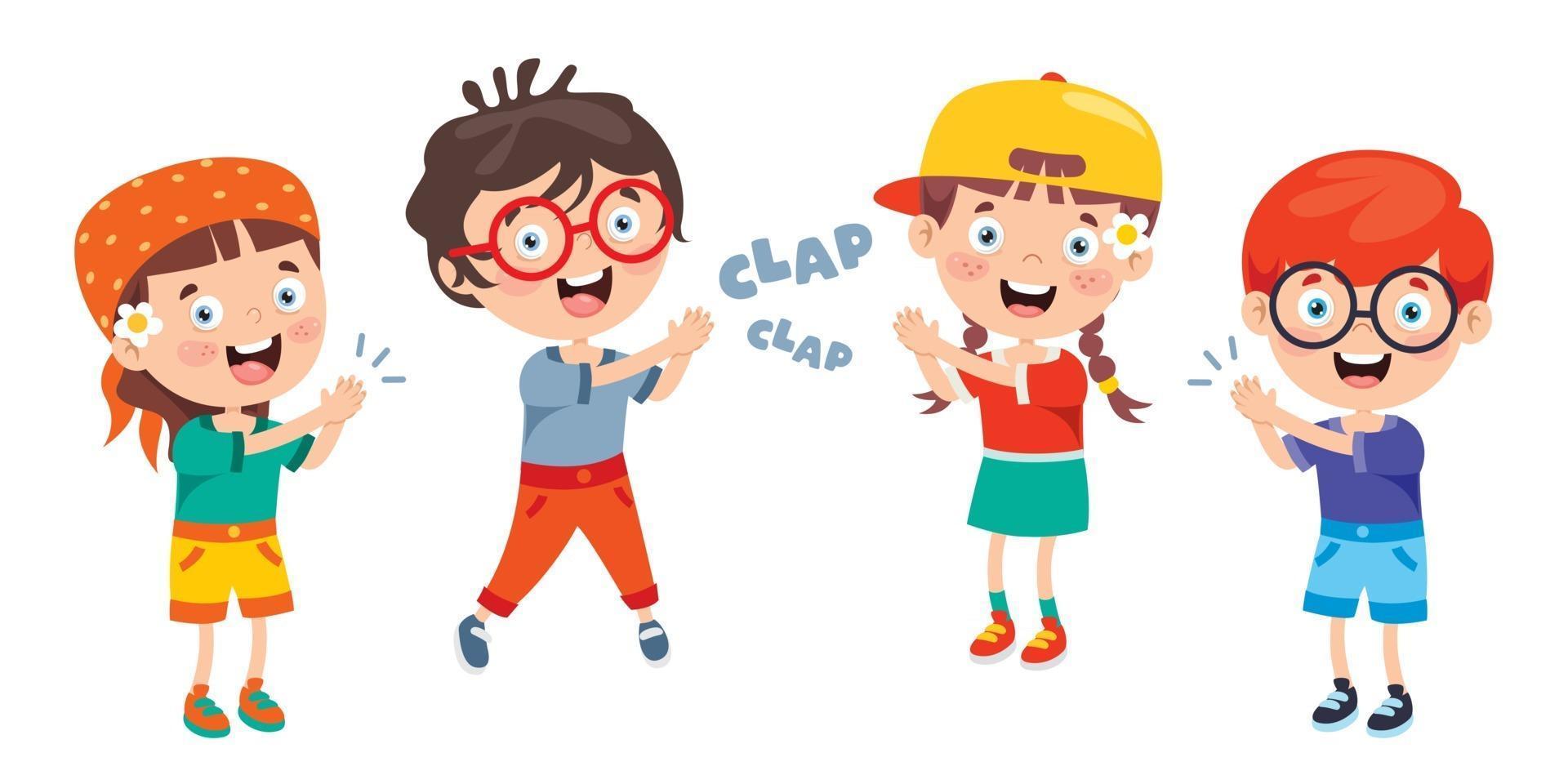 Cartoon Concept Of Clapping Hands vector