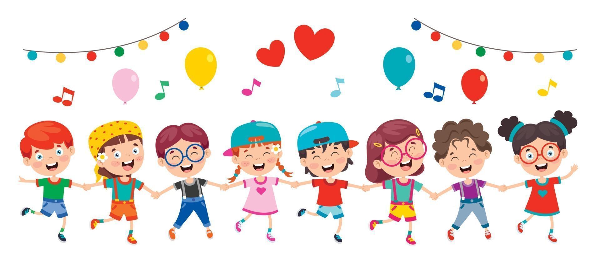 Happy Little Children Having Fun vector