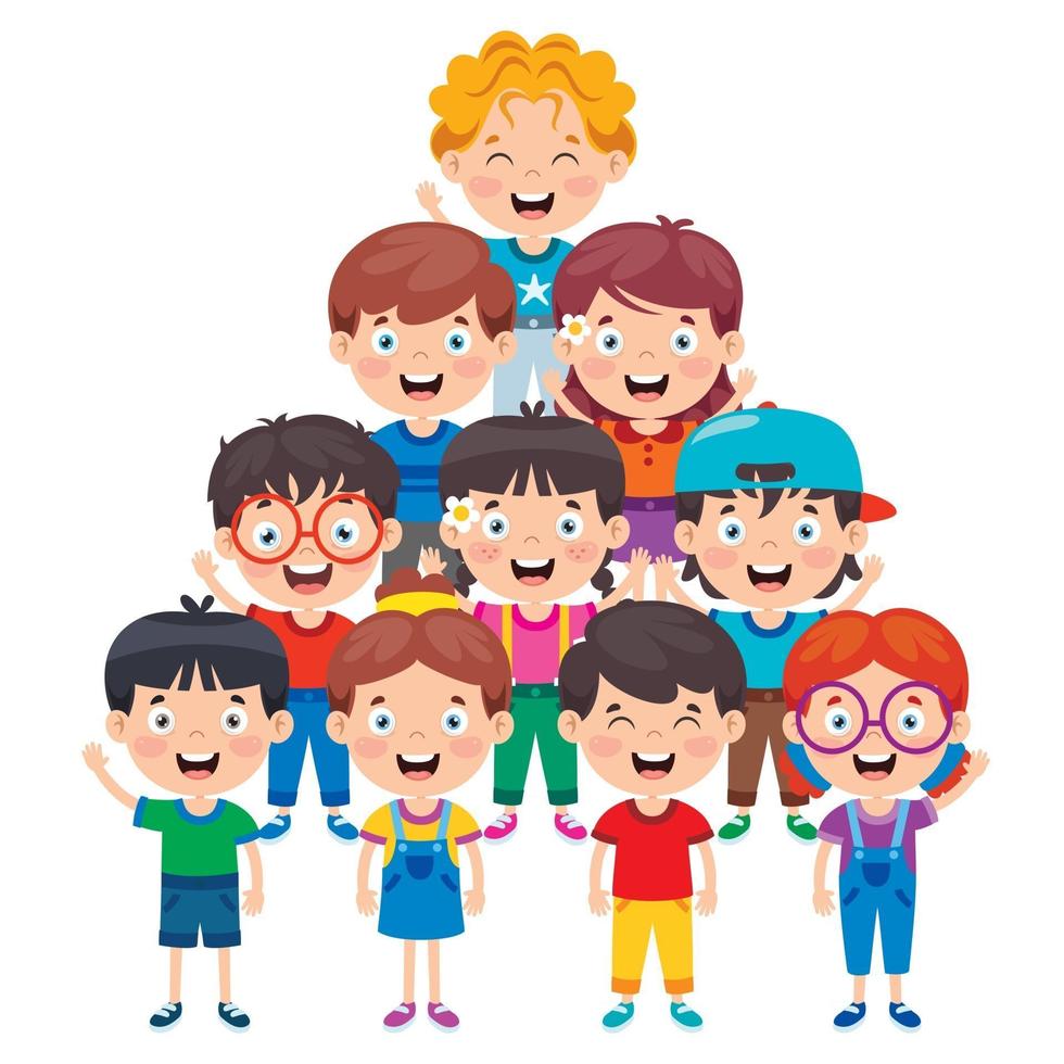 Group Of Happy Children Posing vector