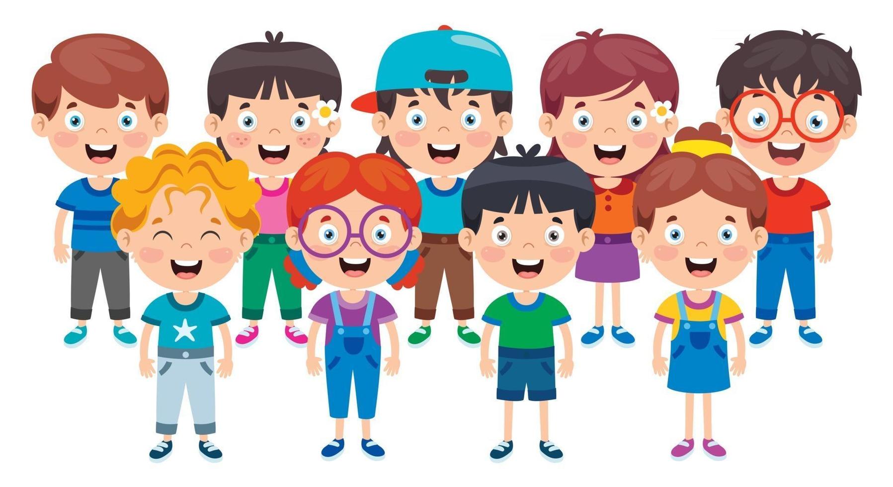 Group Of Happy Children Posing vector