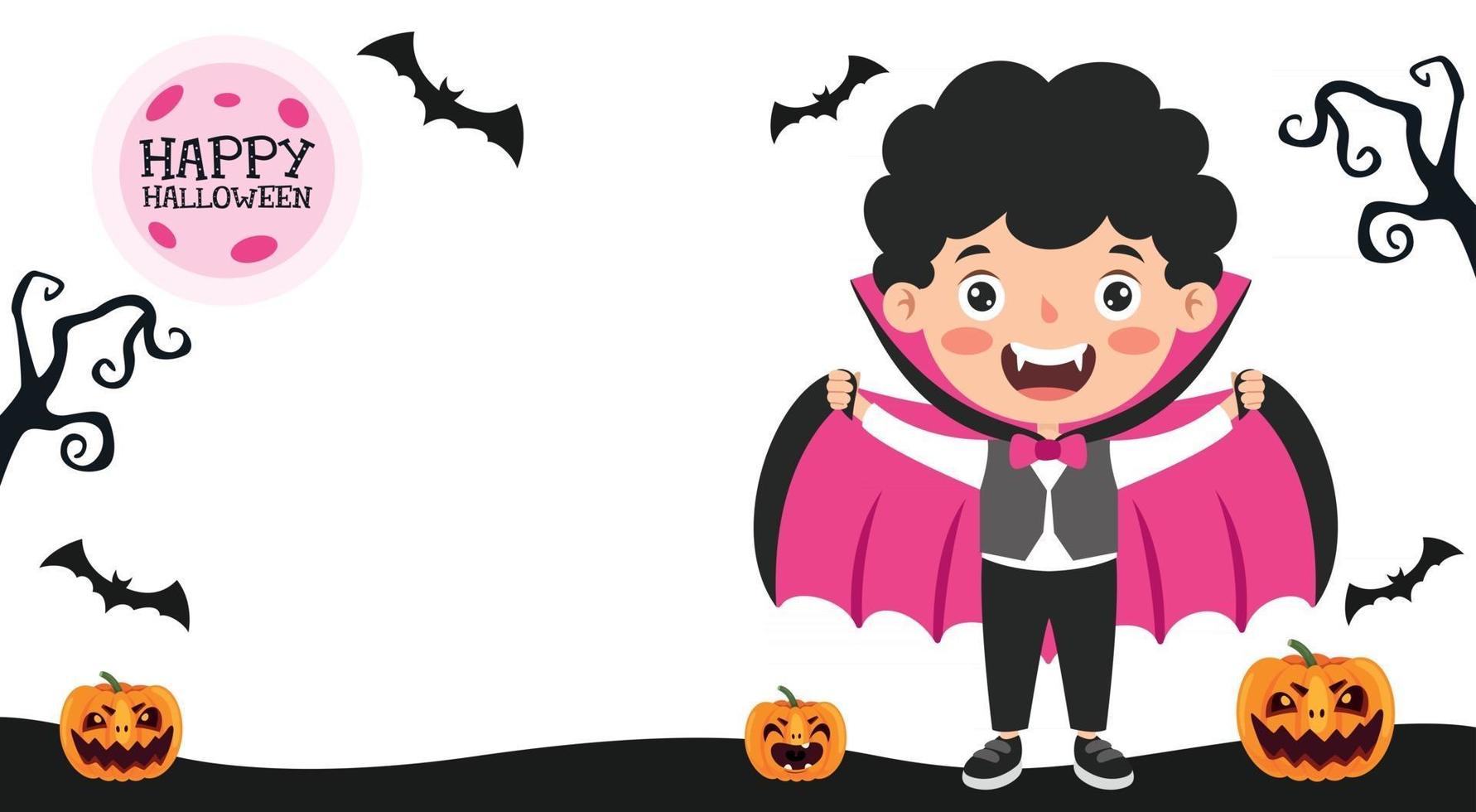 Halloween Concept With Funny Character vector