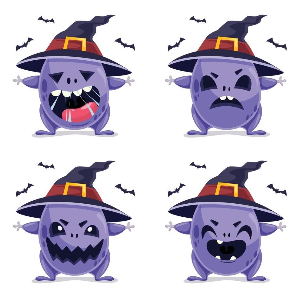 concepto de halloween con personaje divertido vector