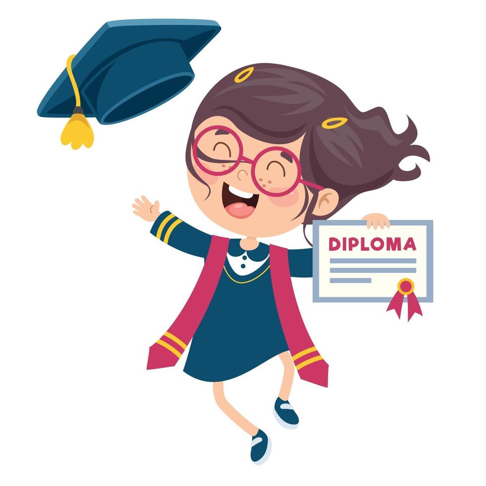 Happy School Kid Graduating vector