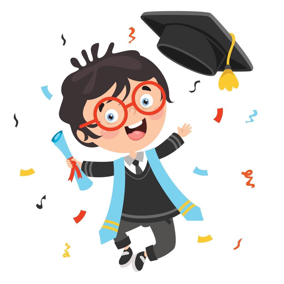 Happy School Kid Graduating vector