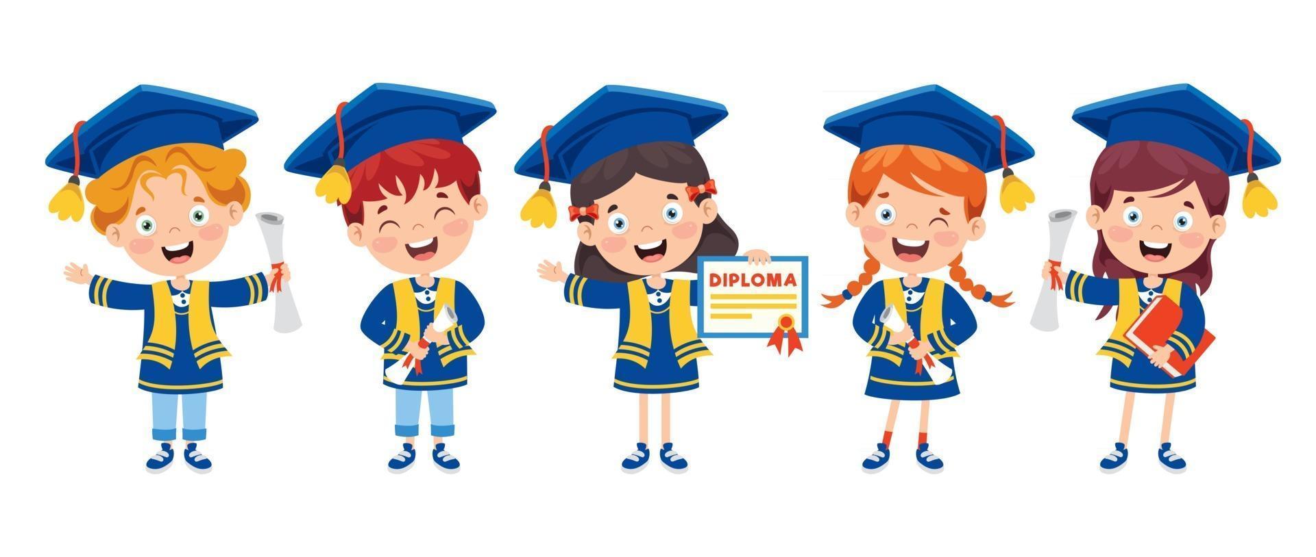 Happy School Kid Graduating vector
