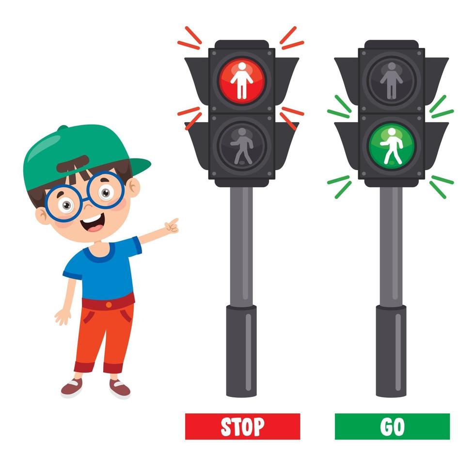 Traffic Concept With Cartoon Characters vector