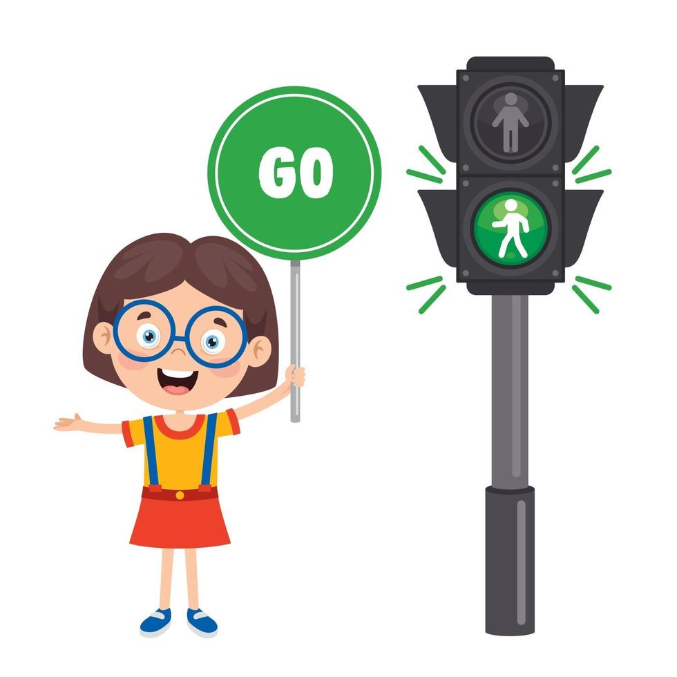 Traffic Concept With Cartoon Characters vector