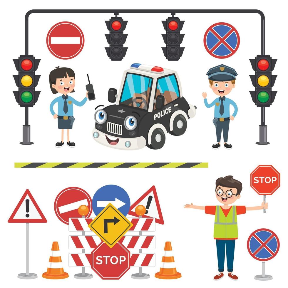 Traffic Concept Drawing vector