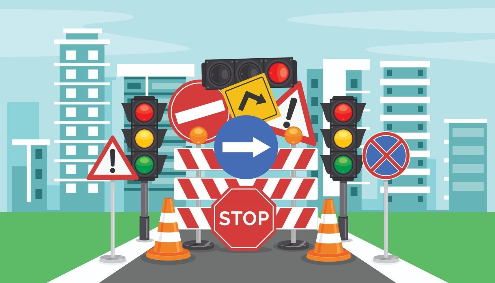 Traffic Concept Drawing vector