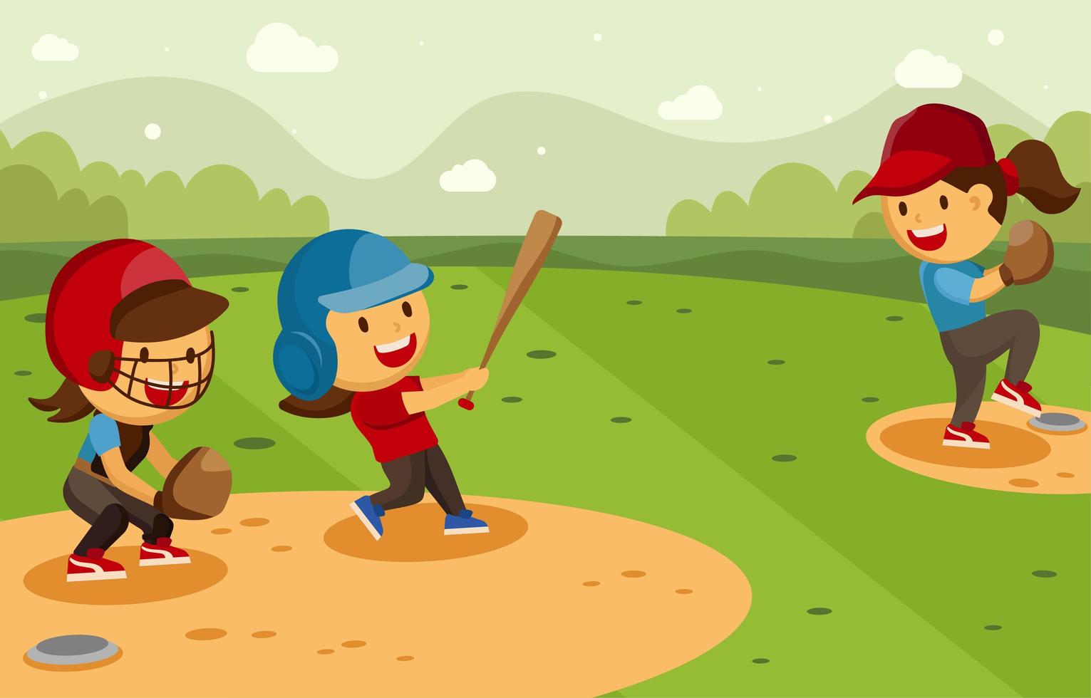 Summer Softball Activity vector