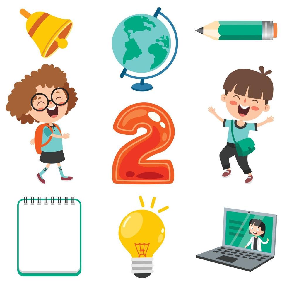 School Supplies For Children Education vector