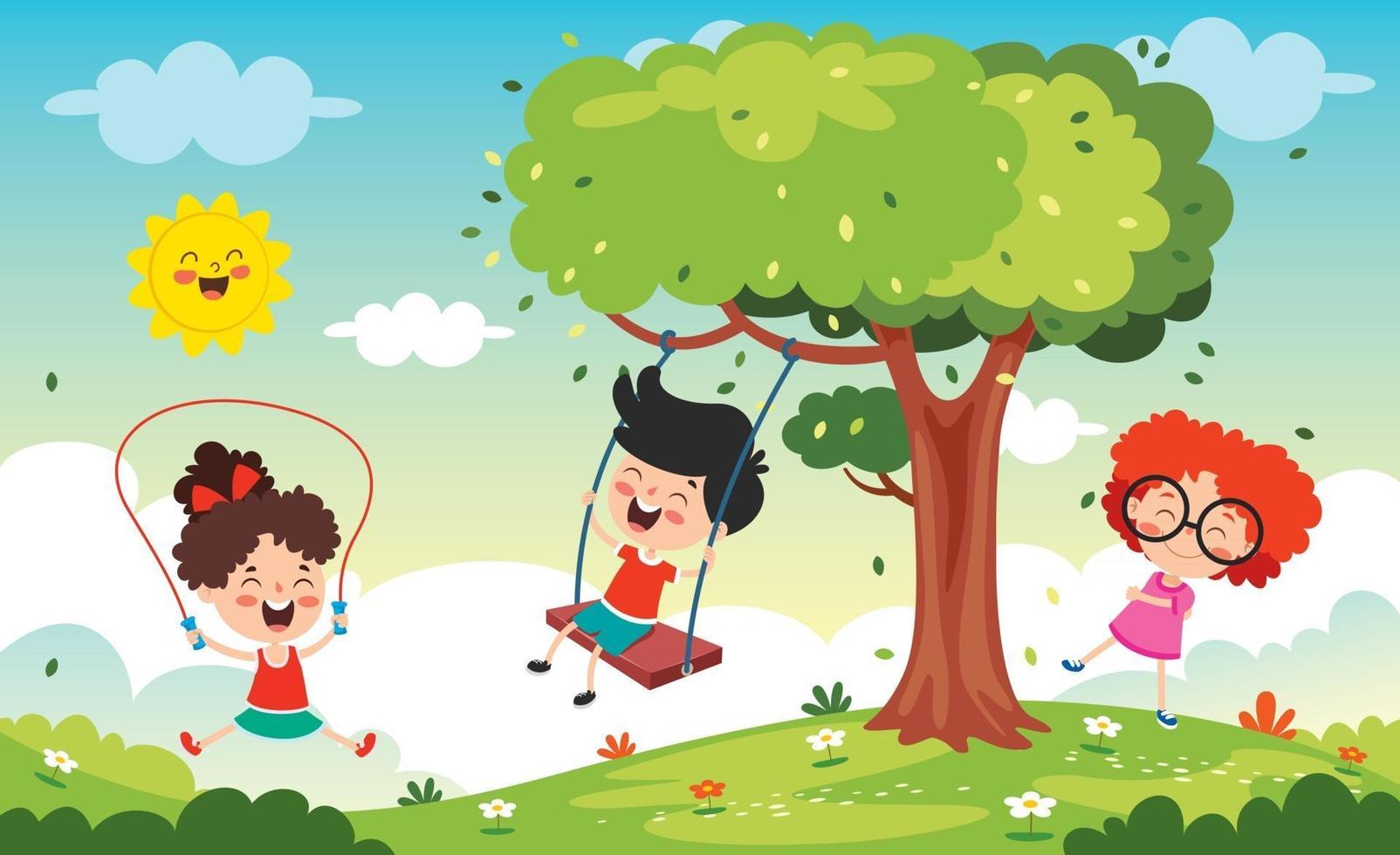 Cartoon Kids Playing vector