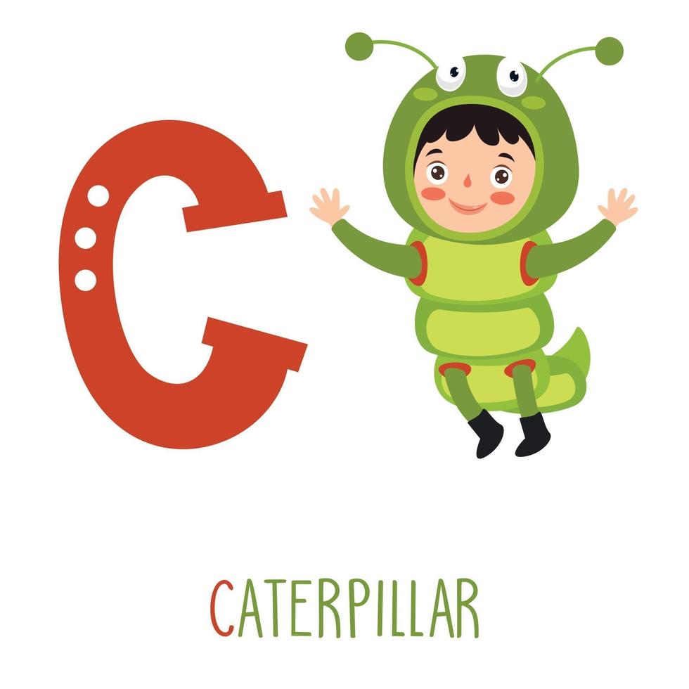 Character In Animal Costume Showing Alphabet Letter vector