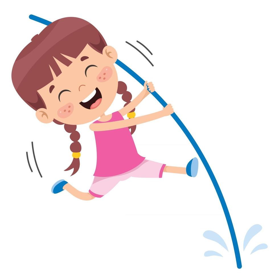 Happy Kid Doing Gymnastics Exercise vector