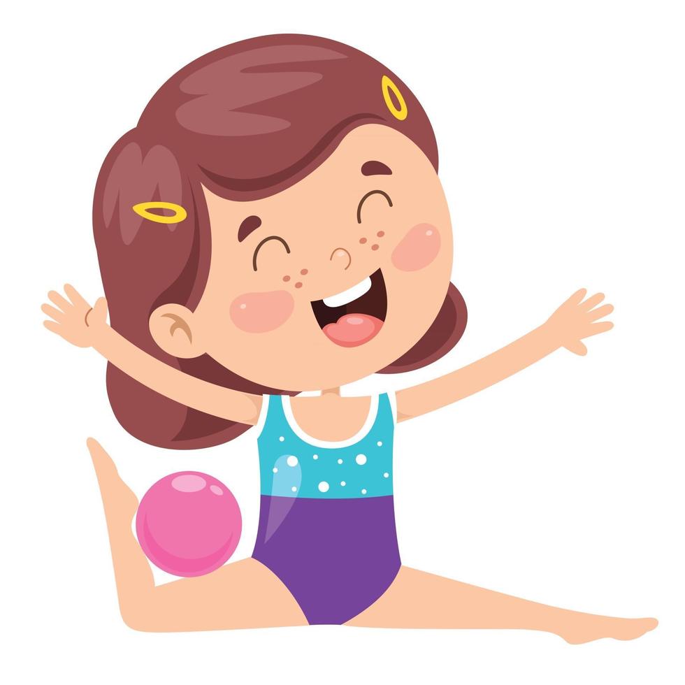 Happy Kid Doing Gymnastics Exercise vector