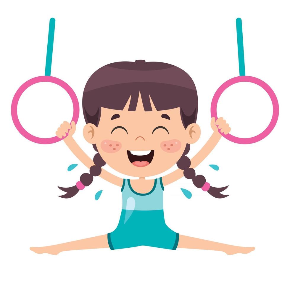 Happy Kid Doing Gymnastics Exercise vector