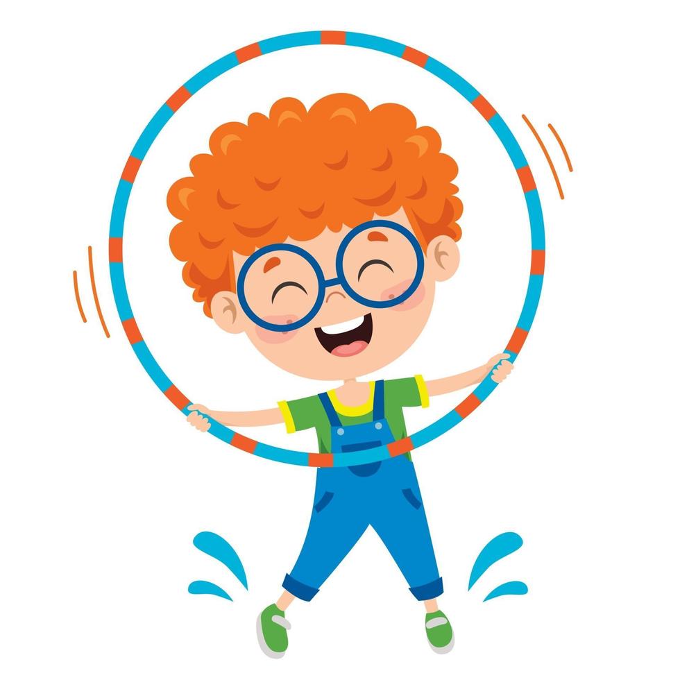 Happy Kid Doing Gymnastics Exercise vector