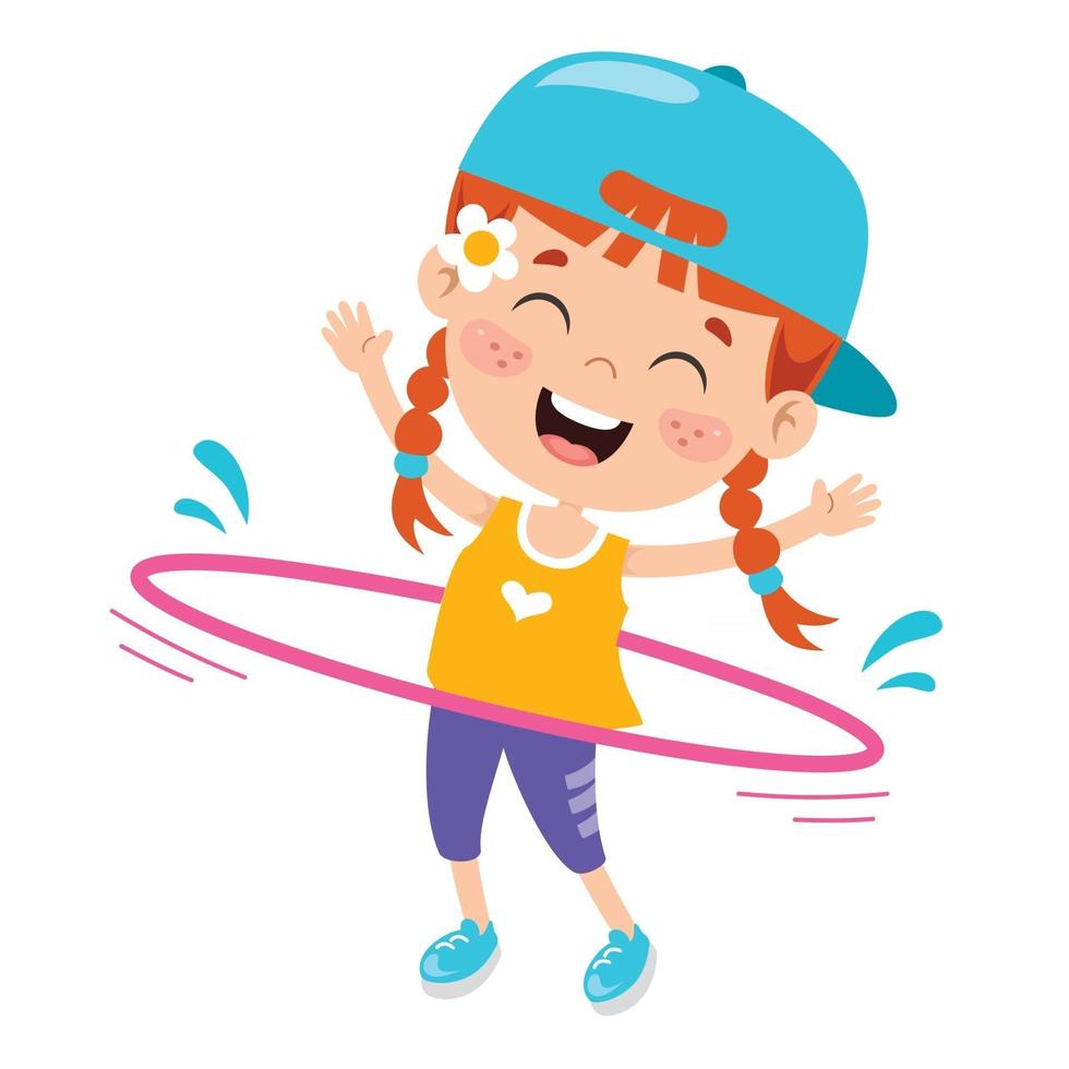 Happy Kid Doing Gymnastics Exercise vector